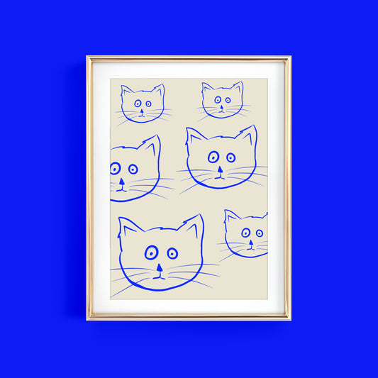 CAT HEAD ART PRINT