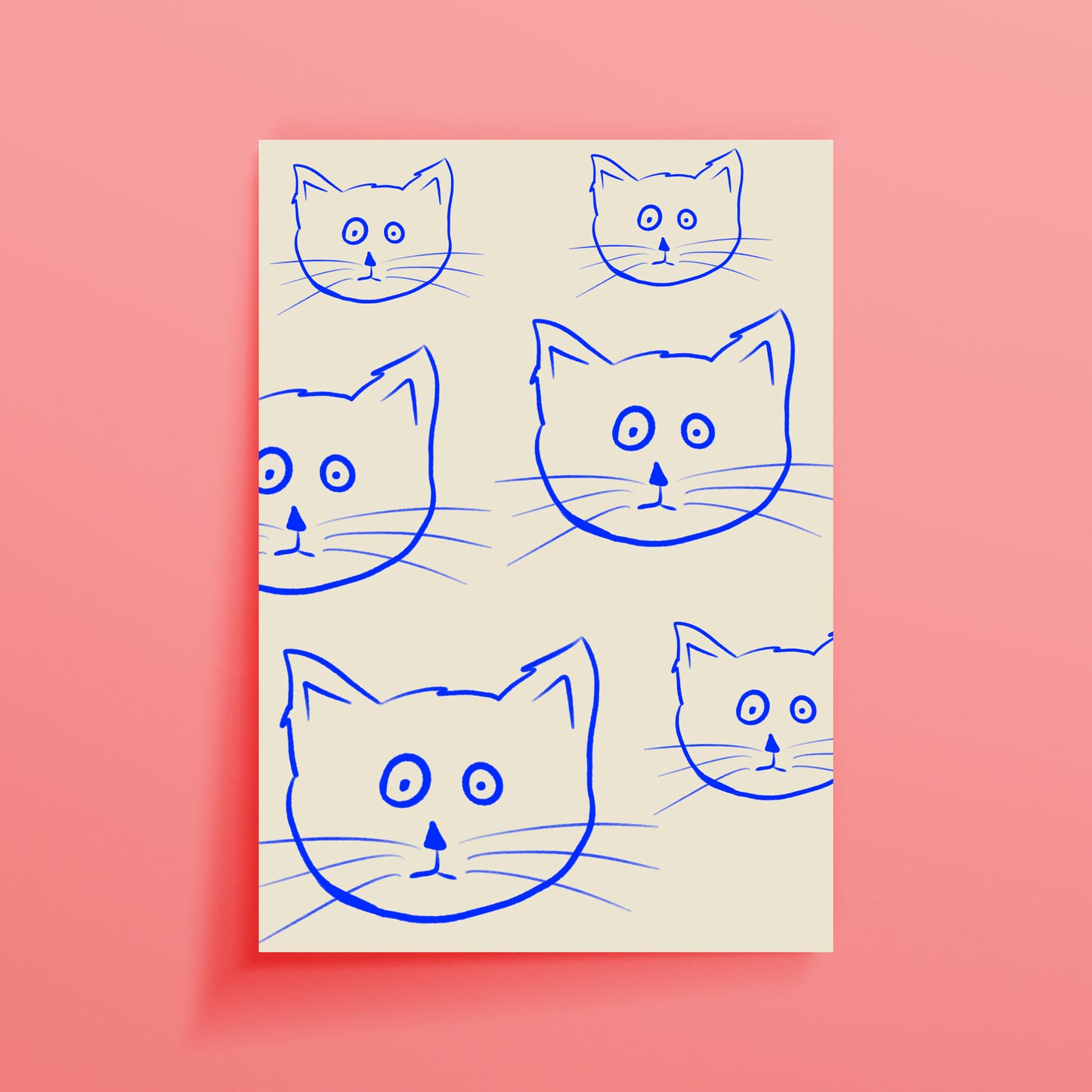 CAT HEAD ART PRINT - nertdawg