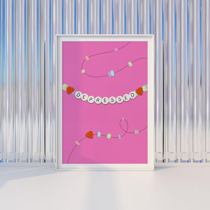 DEPRESSED FRIENDSHIP BRACELET ART PRINT